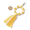 Flower Handmade Macrame Cotton Threads Pendant Decorations HJEW-JM02614-2
