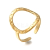 Hollow Oval 304 Stainless Steel Open Cuff Ring for Women RJEW-F161-02G-20-1