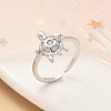 304 Stainless Steel Open Cuff Finger Rings for Women RJEW-B109-07P-01-1