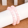 Dyed Natural Selenite Round Beaded Stretch Bracelets for Women G-U005-02L-3