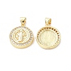 Brass Micro Pave Cubic Zirconia Pendants KK-F845-20G-1