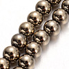 Electroplated Non-magnetic Synthetic Hematite Bead Strands G-E304-51-4mm-1