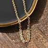 304 Stainless Steel Boston Link Chain Necklace BJEW-B072-05G-1