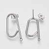 Left and Right Non-Tarnish 304 Stainless Steel Stud Earring Findings X-STAS-S079-142A-2