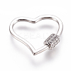 Brass Micro Pave Cubic Zirconia Screw Carabiner Lock Charms ZIRC-F105-08P-1