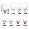 14Pcs 7 Colors Angel Glass & Alloy Wine Glass Charms AJEW-TA0001-69-2