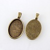 Vintage Tibetan Style Alloy Pendant Cabochon Settings TIBEP-M018-57AB-NF-2