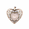Retro Hollow Natural Rose Quartz Pendants PW-WGAB5DC-20-1