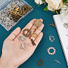 48pcs 8 styles Tibetan Style Alloy Toggle Clasp Rhinestone Settings FIND-PH0020-10-3