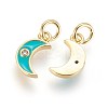 Brass Micro Pave Cubic Zirconia Charms ZIRC-G150-08G-04-2