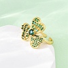 Brass Micro Pave Cubic Zirconia Adjustable Cuff Rings for Women RJEW-U053-05G-3