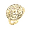 Brass Micro Pave Cubic Zirconia Cuff Rings for Women RJEW-F196-03G-4