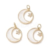 Rack Plating Brass Micro Pave Clear Cubic Zirconia Pendants ZIRC-CJC0001-01G-3