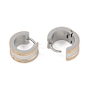 Gold Flash Sand 304 Stainless Steel Hoop Earrings  EJEW-M001-06A-P-2