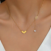 201 Stainless Steel Heart Pendant Necklace for Women XB0249-3