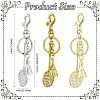 3Pcs 3 Colors Alloy Keychian KEYC-CJ0001-12-2