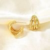 Multilayer C-Shaped Brass Stud Earrings EJEW-R018-03G-3