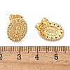 Oval with Virgin Mary Brass Micro Pave Clear Cubic Zirconia Stud Earrings EJEW-D305-10G-4
