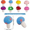 BENECREAT 8pcs 8 Colors Handwork Felt Needle Felting Mushroom Ornaments AJEW-BC0001-99-2