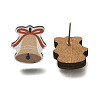 Christmas Printed Wood Stud Earrings for Women EJEW-U025-01E-1