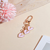 1Pc Heart Alloy Enamel Pendant Decorations AJEW-LP0006-08-1