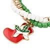 Christmas Alloy Enamel Charm Bracelets BJEW-JB12482-02-3