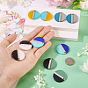 10Pcs 5 Colors Transparent & Opaque Resin & Wood Pendants RESI-TA0004-67-7