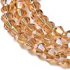 Transparent Electroplate Glass Beads Strands EGLA-A039-T6mm-B18-3