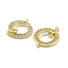 Brass Micro Pave Clear Cubic Zirconia Ring Connector Charms KK-H527-25G-2