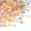 240Pcs 6 Colors Transparent UV Plating Acrylic Bead Caps OACR-TA0002-95-3