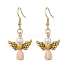 Angel Antique Golden Alloy & Resin Dangle Earrings EJEW-JE05686-08-1