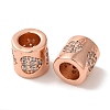 Column Rack Plating Brass Micro Pave Clear Cubic Zirconia European Beads KK-A229-20RG-2