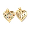 Real 16K Gold Plated Brass Micro Pave Colorful Cubic Zirconia Pendants ZIRC-L103-027G-02-1