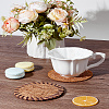 2Pcs 2 Styles Natural Coconut Fiber Coasters AJEW-LP0006-42-1