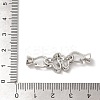 Flower Brass Micro Pave Clear Cubic Zirconia Fold Over Clasps KK-A227-28P-3