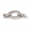 Brass Micro Pave Clear Cubic Zirconia Fold Over Clasps KK-K271-24P-3