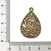 Tibetan Style Alloy Filigree Teardrop Pendants TIBEP-Q041-042AB-NR-3