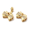 Brass Micro Pave Clear Cubic Zirconia Fold Over Clasps KK-C075-30G-2