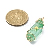 Electroplated Natural Quartz Crystal Pendants PALLOY-JF02087-02-4