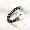 Brass Enamel Cuff Open Rings KK-CBA0E55-10G-3