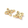 Brass Micro Pave Clear Cubic Zirconia Charms KK-D504-12G-2
