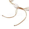 Adjustable Nylon Thread Shell Beads with Brass Necklaces NJEW-JN04796-5