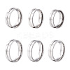 6Pcs 6 Style 202 & 201 Stainless Steel Stainless Steel Grooved Finger Ring for Men Women RJEW-YS0001-01-2