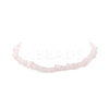 Natural Rose Quartz Chip Beaded Necklaces with 304 Stainless Steel Lobster Claw Clasp & Chain Extender NJEW-JN04225-01-4