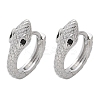 Brass Cubic Zirconia Hoop Earrings EJEW-Q014-08P-2