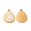 Ion Plating(IP) 304 Stainless Steel Enamel Pendants STAS-F291-04G-03-1