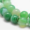 Natural Striped Agate/Banded Agate Bead Strands G-K166-13-8mm-01-3