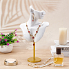 Resin Side Body Model Bust Shaped Jewelry Earrings Display Stands with Metal Base AJEW-WH0695-229B-2