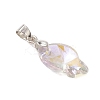 5Pcs Brass and Glass Pendants PALLOY-JF03365-4