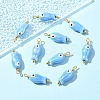 10Pcs Evil Eye Fish Shaped Glazed Porcelain Pendants PALLOY-YW00086-06-1